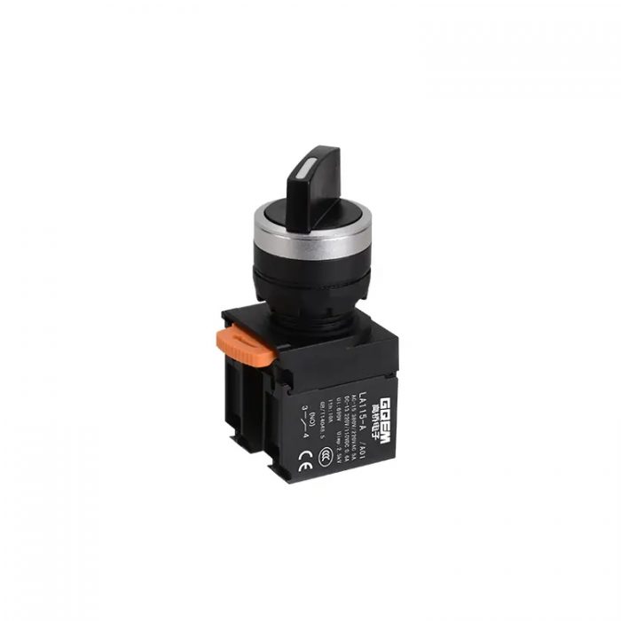 LA115-A5-20XSA01 New Type 22mm Maintained 2NO 3-Position Rotary Switches With Short Selector Handle Lever For Medical Equipment