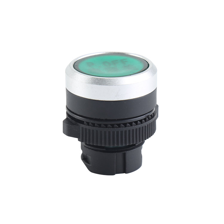 LA115-5-BD Green Flush Push Button Switch Momentary Round Head