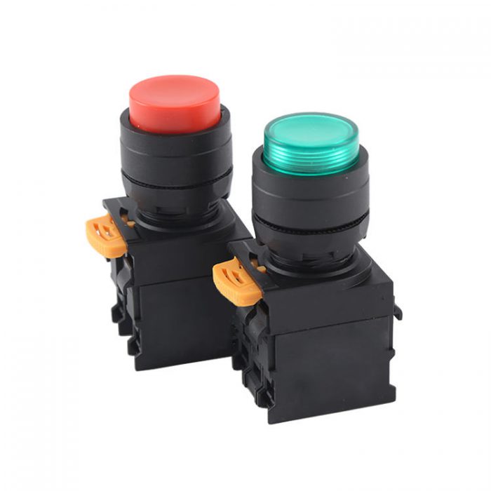 LA115-N-11HD Plastic 22mm Extended Push Button Switch 1NO&1NC 220V With LED Green Light Use For Motor Vehicles