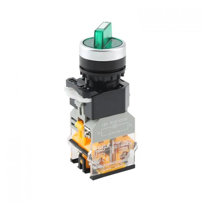 LA115-B8-11XD 1NO&1NC Maintained 2-Position Selector Switch Push Button With Short Handle And Green Light