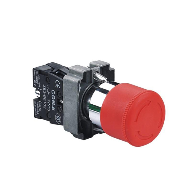 GXB2-BS442 1NC Красная поворотная кнопка аварийной остановки с металлическим грибовидным наконечником Φ30 для панельного монтажа на оборудование