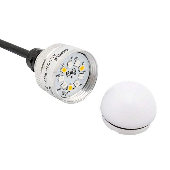 Светодиодная лампа AL805-RGY-23 металлическая полусферическая многоцветная