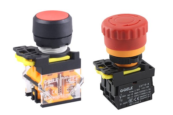 Self locking push button switch